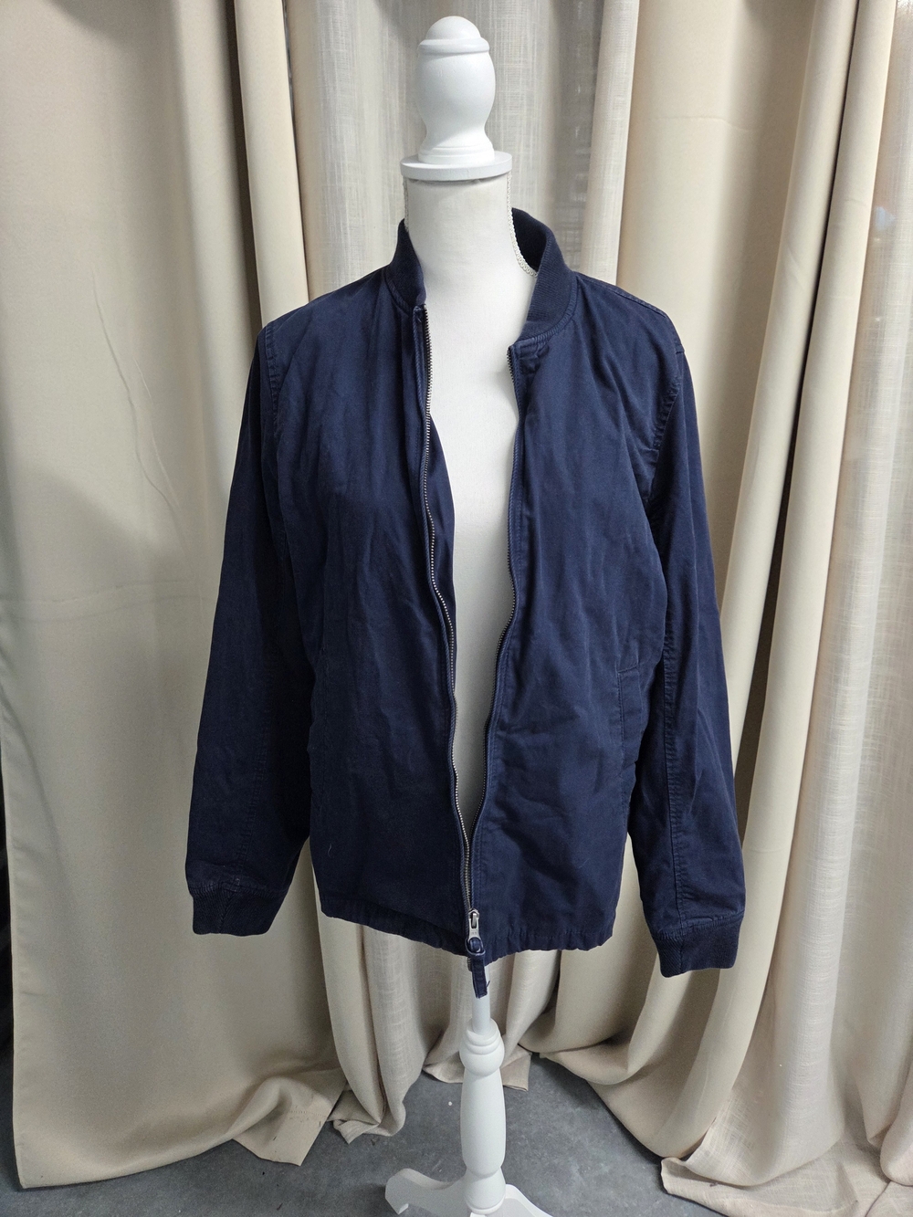 J Crew Everyday Bomber Jacket Mens Size S Navy Blue Menswear Gorpcore Normcore